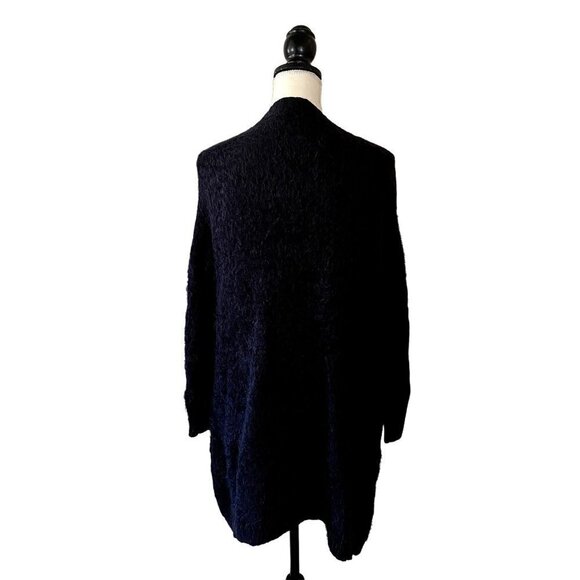 Love Tree | Fuzzy Cardigan Sweater | Dark Blue | Size: Small - Picture 4 of 11